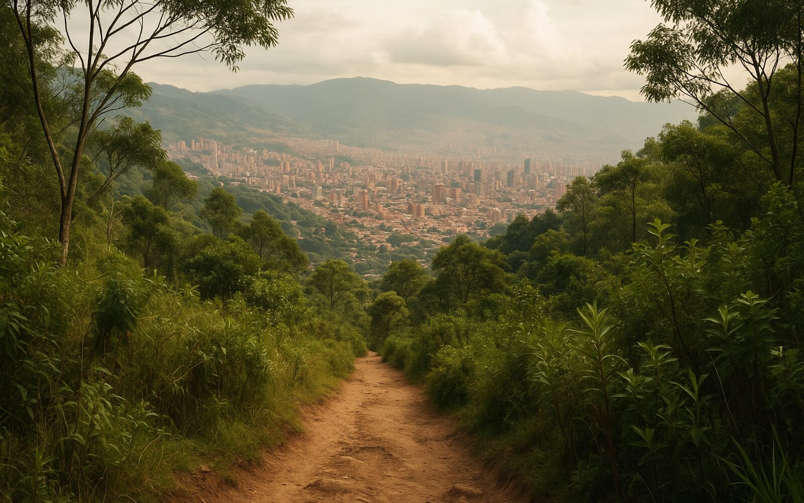Sendero y vegetación cerca de Medellín